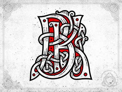 BK monogram bk celtic knot letters monogram ornament