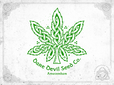Dare Devil Seed Co Logo amsterdam cannabis celtic leaf logo marijuana ornament