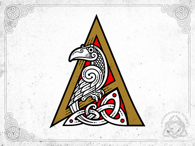 Asgard asgard bird celtic crow design emblem illustration irish knot logo monogram north ornament raven viking