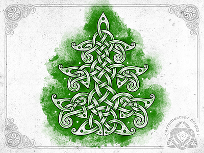 Christmas Tree celtic christmas christmas tree illustration irish ornament pencil tree