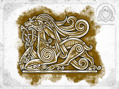 Scythian/Celtic mountain goat animal celtic design goat illustration irish knot ornament pencil procreate sketch viking
