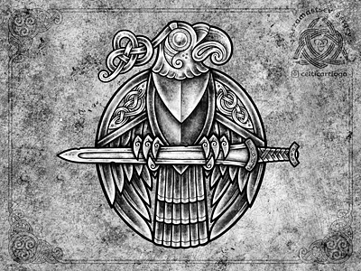 Scythian / Celtic bird and sword bird celtic emblem knot knotwork ornament pencil procreate sketch sword