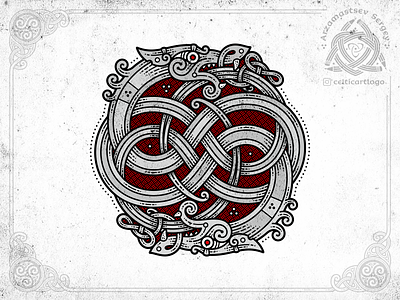 Dragons cdr celtic coreldraw design dragon illustration irish knot ornament snake vector viking