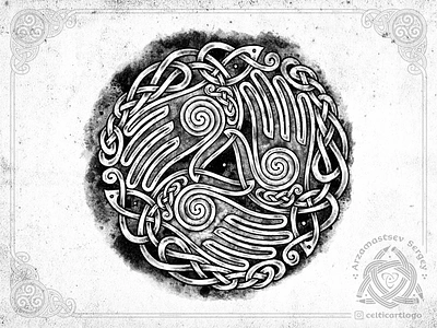 the Oath - triskelion hands celtic emblem handbreadth hands illustration irish knot knotwork logo oath ornament pencil sketch triskele triskelion