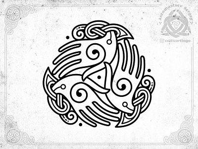 the Oath - triskelion hands branding celtic design emblem hand irish knot knotwork logo ornament triskel vector