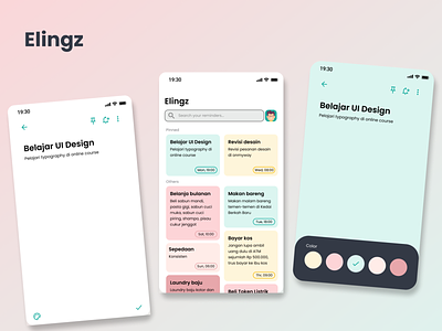 "Elingz" reminder app app branding design icon illustration typography ui ux vector