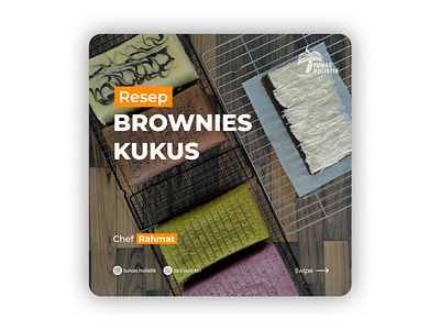 Tumbnail Instagram Resep Brownies Kukus 3d animation branding design graphic design illustration logo motion graphics recipe cooking cake brownies ui