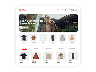 Redesign UI Website UNIQLO - Unofficial 3d animation branding graphic design logo motion graphics ui