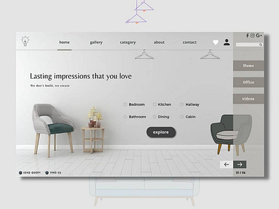 Webpage concept for interiors business