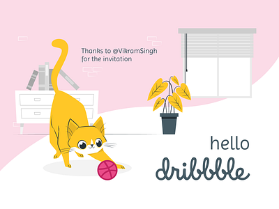 Hello Dribble! design dribble hello invitation invite thanks