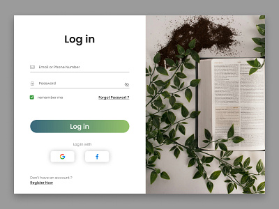 Log in page