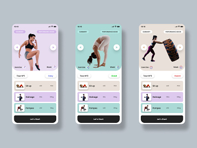 Fitness and Workout App UI activity app coach exercise fitness gym health interface ios minimal personal trainer running sport tracker ui ui design ux weight workout yoga