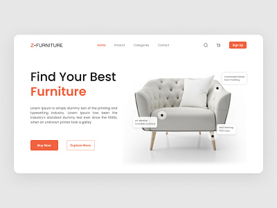 Furniture Landing Page Website Hero