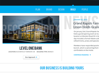 Design/Build Firm Home Page WIP blue build dark design news portfolio subcontent web web design wip