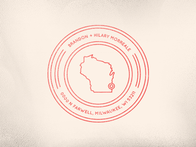 Personal Address Label address branding circle icon identity lines logo milwaukee stamp state wi wisconsin