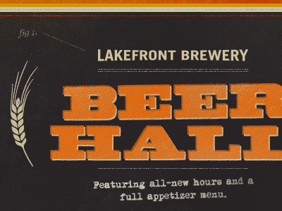 Lakefront Brewery | Beer Hall advertising banner beer brewery distress grunge milwaukee retro web wisconsin