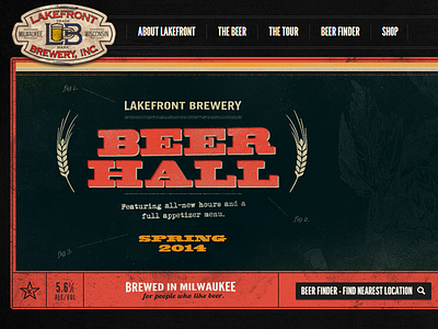 Lakefront Brewery | Beer Hall Live advertising banner beer brewery distress grunge milwaukee retro web wisconsin