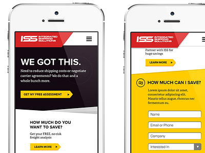 ISS Mobile Home Page Design