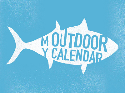 My Outdoor Calendar Unused Logo Concept blue brand calendar fish icon identity logo