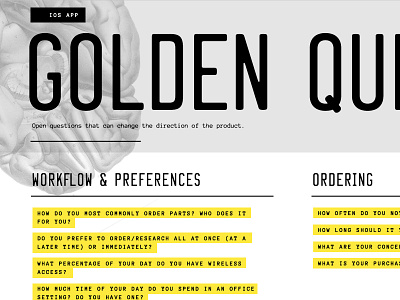 Golden Questions - Internal WIP big bold contrast courier internal questions typographic wip workflow yellow