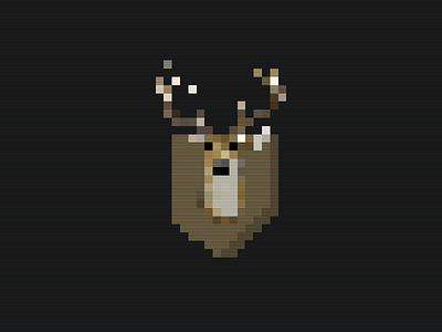 Digital Mounted Deer 16 bit deer game illustration nintendo pixels scanlines