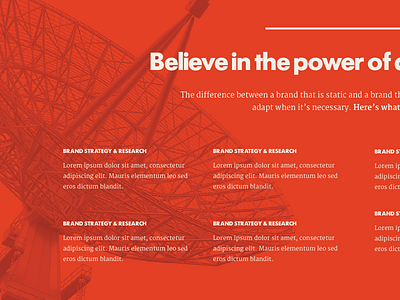 Believe in the Power of Communication bold futura red services web