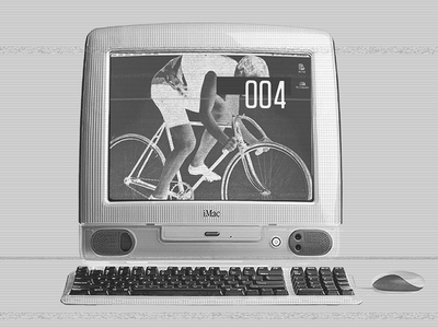 Edition 004 80s cycling glitch grayscale illustration imac scanlines tv vintage
