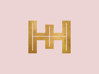 H + H Branding bold branding gold identity logo pink thin type