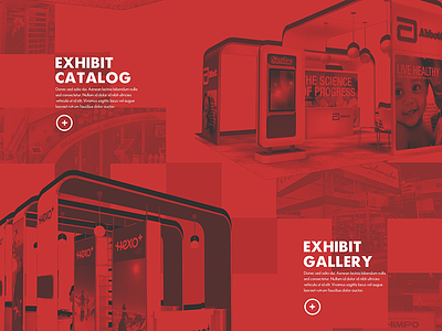 All Red Everything color design exhibit gallery overlay plus red trade show wash web design