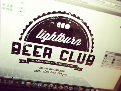 Lightburn Beer Club beer branding crest id logo wip