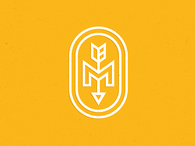 Unused Logomark arrow badge branding identity logo logomark m monogram thick lines