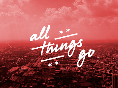 All Things Go chicago flag red script tattoo type typography