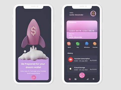 E-Wallet App app dailyui e wallet illustration mobile transfer ui uidesign uiinspirations uiux uix ux uxdesign uxinspirations