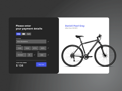 Check Out Form app bicycle checkout concept dailyui design designchallenge ui ux uxui web