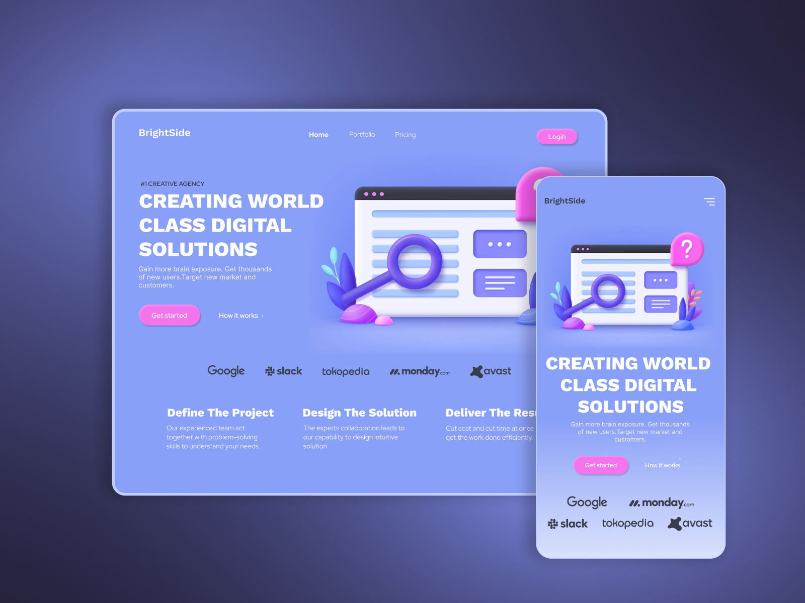 Landing Page by Lina Lomonosova on Dribbble