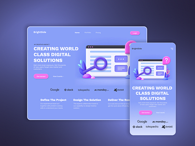 Landing Page agency app dailyui designstudio graphic design ui ui design ux uxui