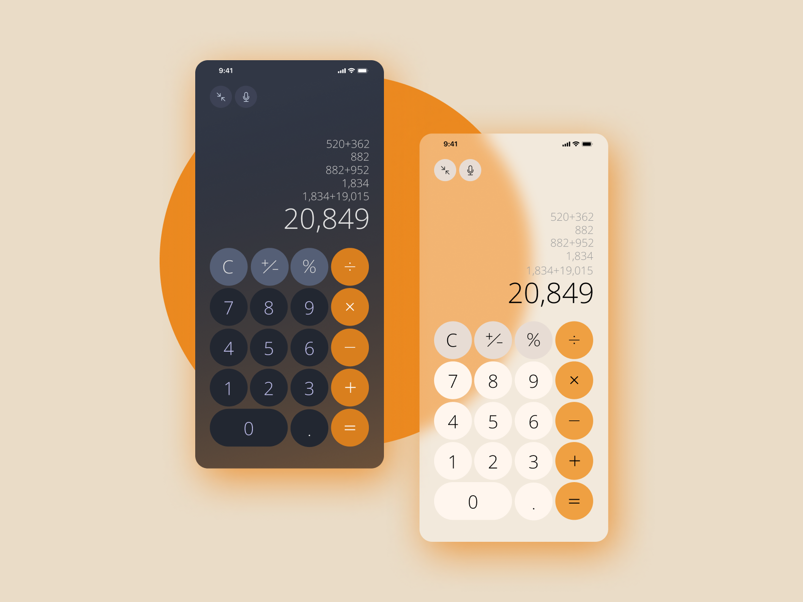 Calculator UI by Lina Lomonosova on Dribbble