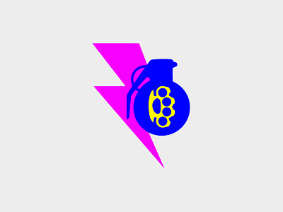 Triple Threat blue bolt brass flat grenade knuckles lightning logo pink yellow