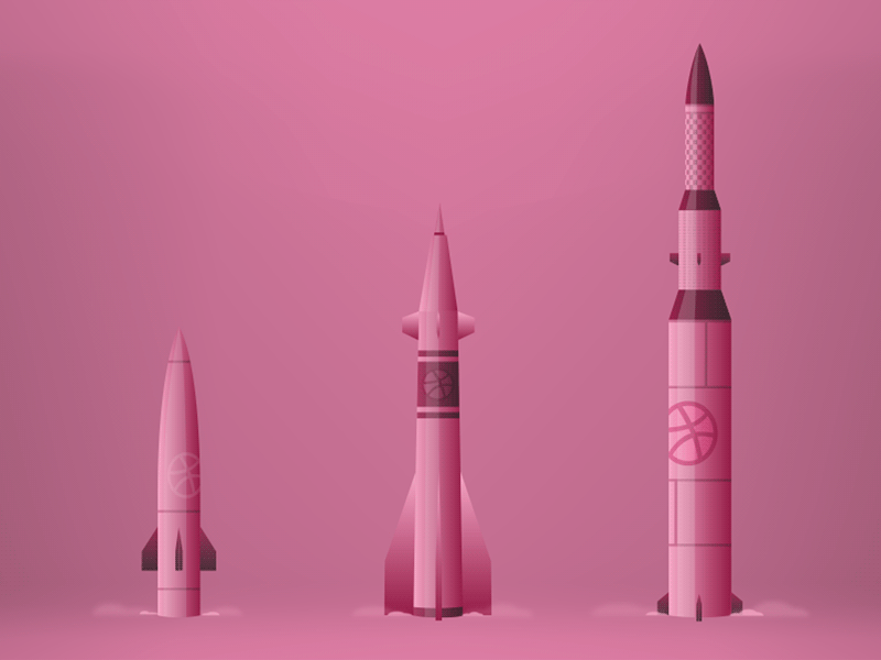 Make Dribbble Not War animation debut dribbble love peace rocket