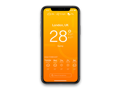 'Sunny' Weather App UI/UX app design ui ux