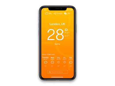 'Sunny' Weather App UI/UX