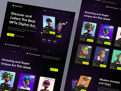 Creativeart - NFT Landing Page