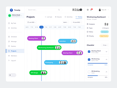 TimUp - Timeline Calendar Dashboard by Nizar Ali ⚡ for Vektora on Dribbble