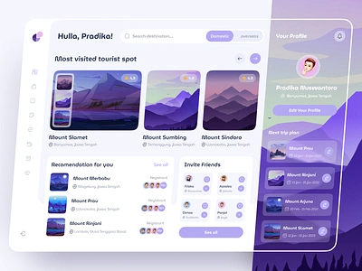 Travel Dashboard ✈️ adventure clean clean design dashboard destination graphic design ilustration mount booking dashboard mount trip neat travel app travel dashboard travel ilustration trip tripe ui ui dashboard uiux ux website