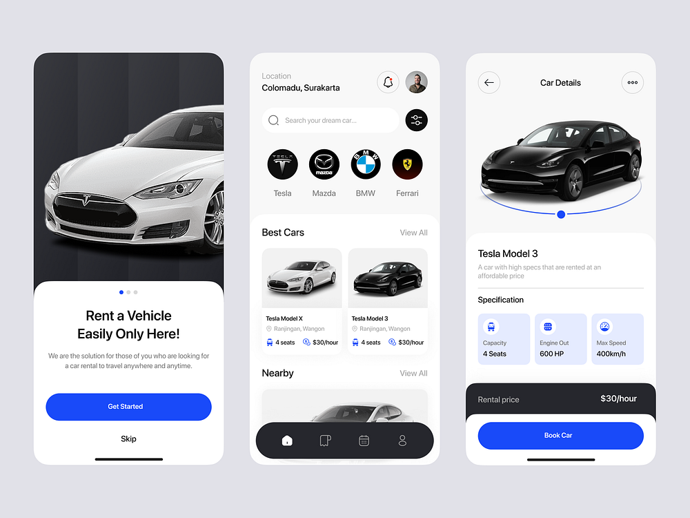 Car Rental App Concept by Nizar Ali ⚡ for Vektora on Dribbble