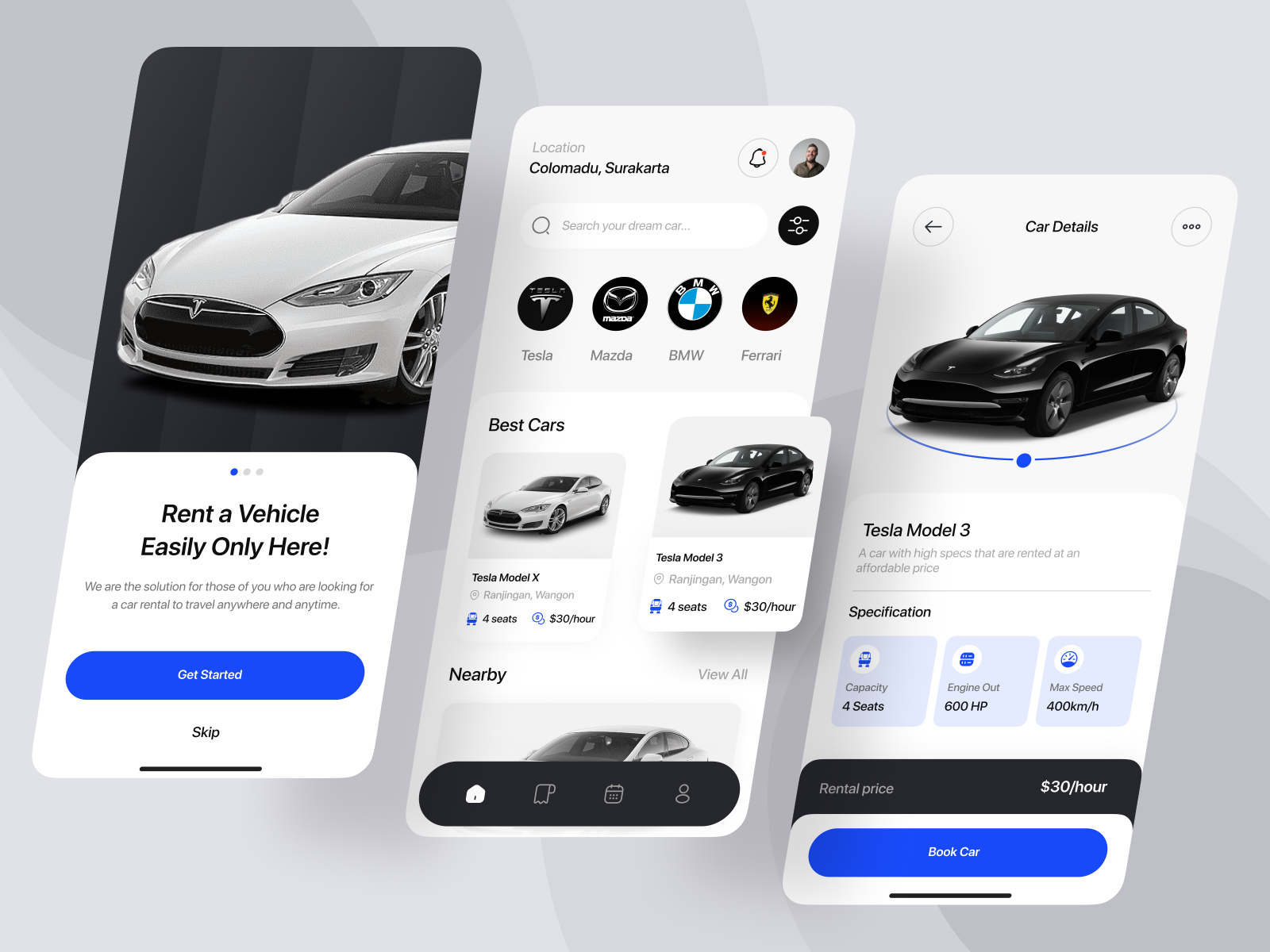 Car Rental App Concept by Nizar Ali for Vektora on Dribbble