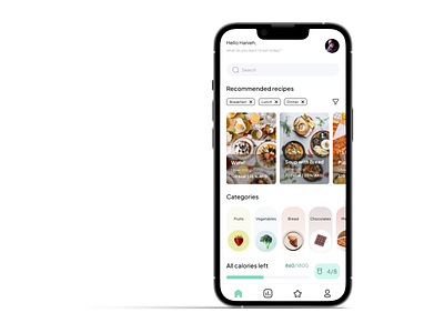 Diet App Home Page UI app design graphic design ui