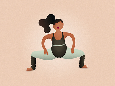 Home workout #1 80s illustration illustrator lady squat stayhome texture vector workout