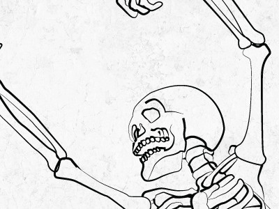 Skeleton dance black bones dance illustration skeleton texture white