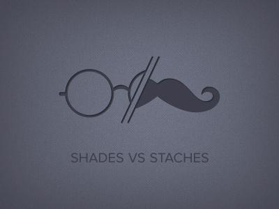 Shades VS Staches dark game glasses logo moustache pattern shades staches